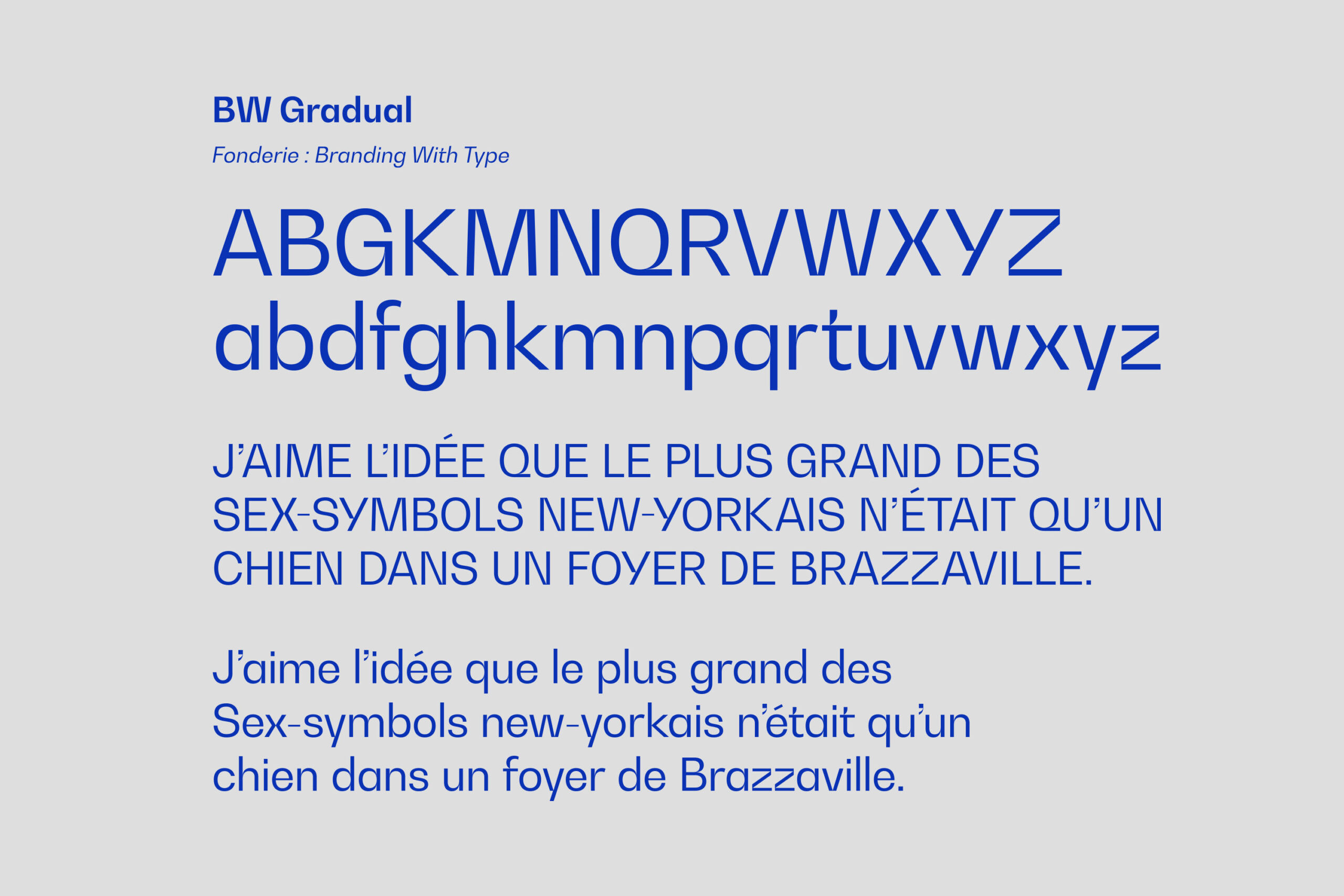 Typographie BW Gradual pour l'Atelier Initial